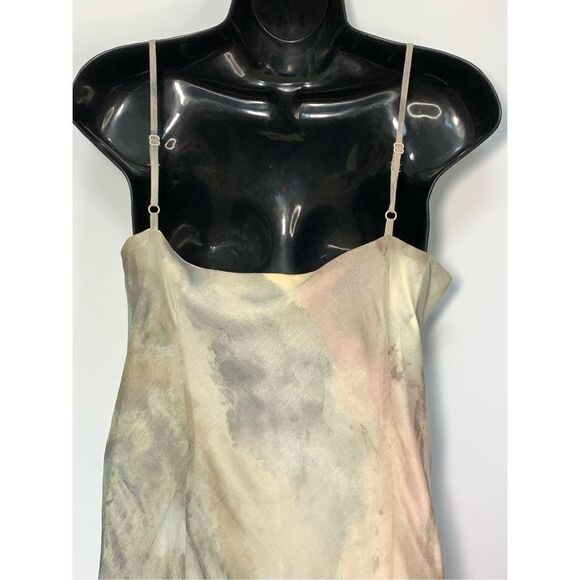 C Est. 1946 Marbled Lined Sleeveless Spaghetti Strap Slip Dress Gray Tan Small - Picture 4 of 8
